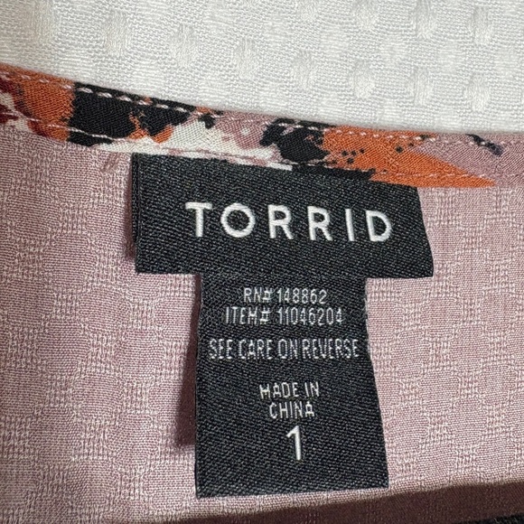 Torrid Floral Tie Neck Peplum Tunic Tank 1X - Picture 6 of 10